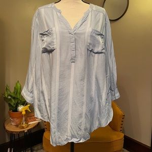 Blue and white blouse